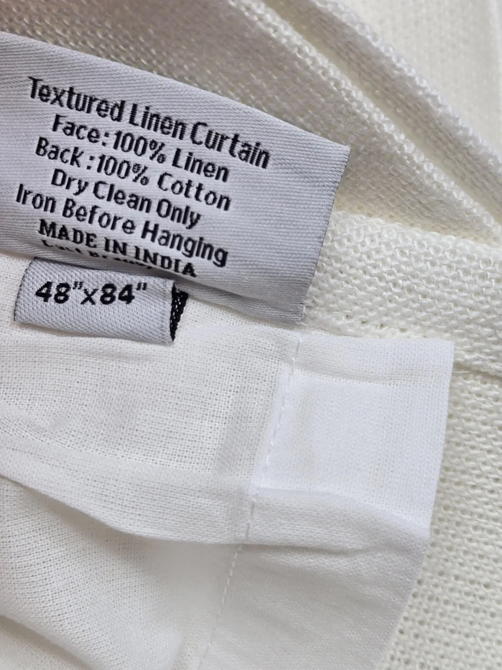 NWT QUINCE Set Of 2 48x84 Heavyweight European Linen Curtains White 0085